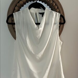 NWT Banana Republic Cowl Neck Sleeveless Blouse, White, Size Small